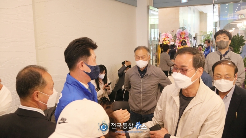 전병용 대전 중구청장 예비후보(더불어민주당) 선거사무소 개소식 모습. / 전국통합뉴스=이승주 기자
