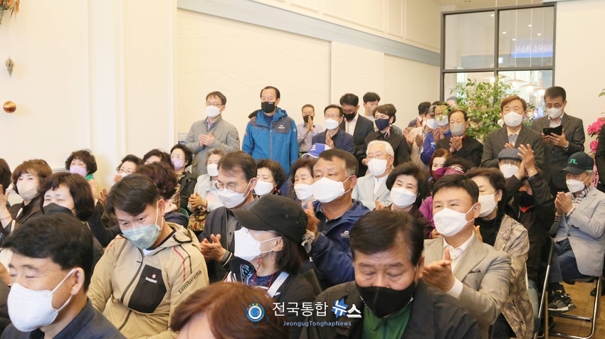 전병용 대전 중구청장 예비후보(더불어민주당) 선거사무소 개소식 모습. / 전국통합뉴스=이승주 기자