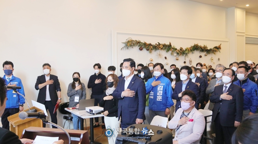 전병용 대전 중구청장 예비후보(더불어민주당) 선거사무소 개소식 모습. / 전국통합뉴스=이승주 기자