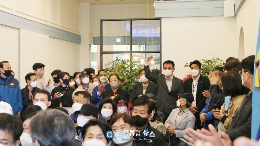 전병용 대전 중구청장 예비후보(더불어민주당) 선거사무소 개소식 모습. / 전국통합뉴스=이승주 기자