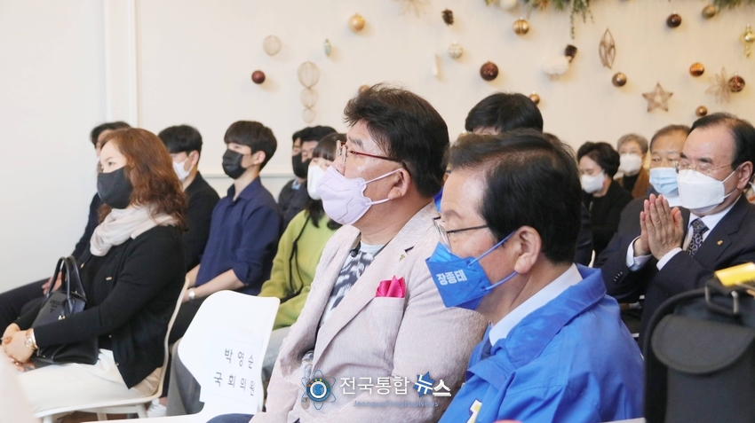 전병용 대전 중구청장 예비후보(더불어민주당) 선거사무소 개소식 모습. / 전국통합뉴스=이승주 기자