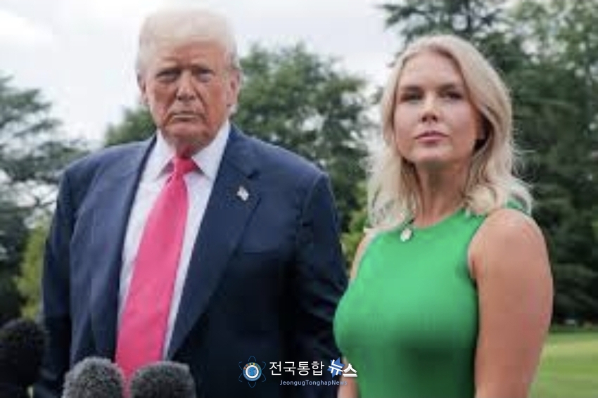 도널드 트럼프 대통령과 백악관 대변인 케롤라인 레빗 / ChatGPT제공