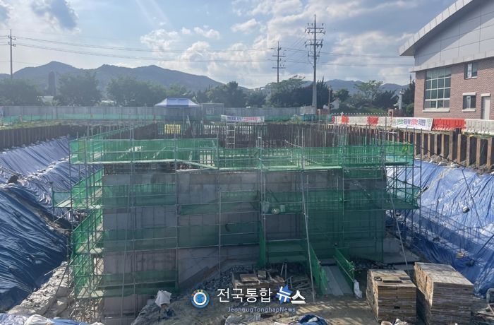 홍산 공공하수처리시설 공사 현장